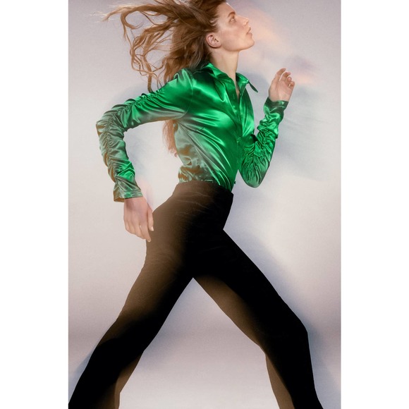 Zara FITTED BLOUSE WITH GATHERED DETAIL - Picture 4 of 7